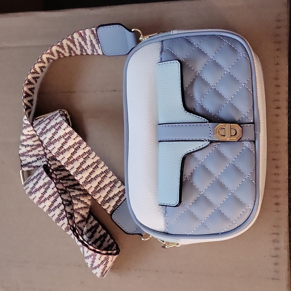 Blue & White quilted crossbody